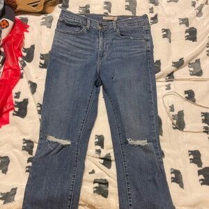 Levi's 724 Women's 30 high rise Straight Leg distressed Blue Jeans